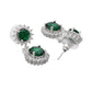 VOJ Silver Plated Green Ad Stone Studded Necklace With Earrings Set - Swadesiicart