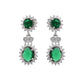 VOJ Silver Plated Green Ad Stone Studded Necklace With Earrings Set - Swadesiicart