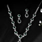 VOJ Silver Plated Green Ad Stone Studded Necklace With Earrings Set - Swadesiicart