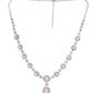 VOJ Baby Pink Ad Stone Studded Silver Plated Jewellery Set - Swadesiicart