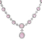 VOJ Baby Pink Ad Stone Studded Silver Plated Jewellery Set - Swadesiicart