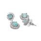 VOJ Silver Plated Sea Green Ad Studded Designer Jewellery Set - Swadesiicart