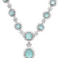 VOJ Silver Plated Sea Green Ad Studded Designer Jewellery Set - Swadesiicart