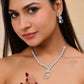 VOJ Silver Plated Ad Studded Designer Necklace With Earrings Set - Swadesiicart