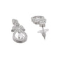 VOJ Silver Plated Ad Studded Designer Necklace With Earrings Set - Swadesiicart
