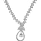 VOJ Silver Plated Ad Studded Designer Necklace With Earrings Set - Swadesiicart