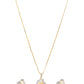 VOJ Dual Toned Ad-Studded Pendant With Chain And Earrings Set - Swadesiicart