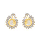 VOJ Dual Toned Ad-Studded Pendant With Chain And Earrings Set - Swadesiicart