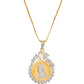 VOJ Dual Toned Ad-Studded Pendant With Chain And Earrings Set - Swadesiicart