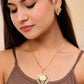 VOJ Dual Toned Ad-Studded Peacock Shaped Chain Set - Swadesiicart
