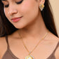VOJ Dual Toned Ad-Studded Peacock Shaped Chain Set - Swadesiicart