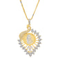 VOJ Dual Toned Ad-Studded Peacock Shaped Chain Set - Swadesiicart