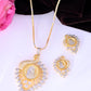VOJ Dual Toned Ad-Studded Peacock Shaped Chain Set - Swadesiicart