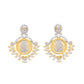 VOJ Dual Toned Ad-Studded Designer Pendant With Chain And Earrings Set - Swadesiicart