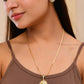 VOJ Dual Toned Ad-Studded Gold-Polished Coin Chain Set - Swadesiicart