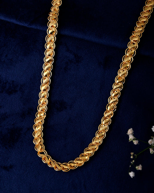 VOJ Gold-Polished Designer Men Chain | Swadesiicart