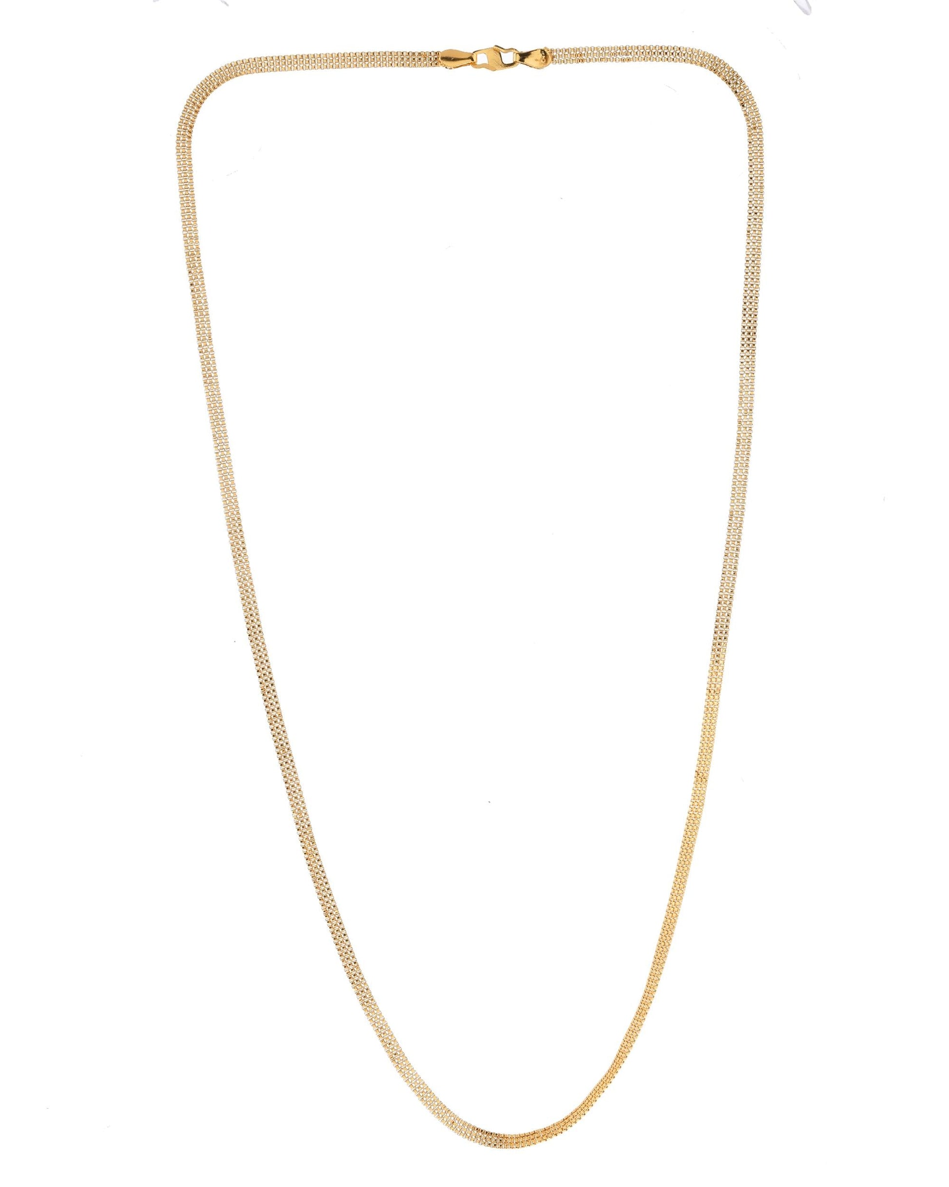 VOJ Gold-Polished Designer Box Men Chain | Swadesiicart