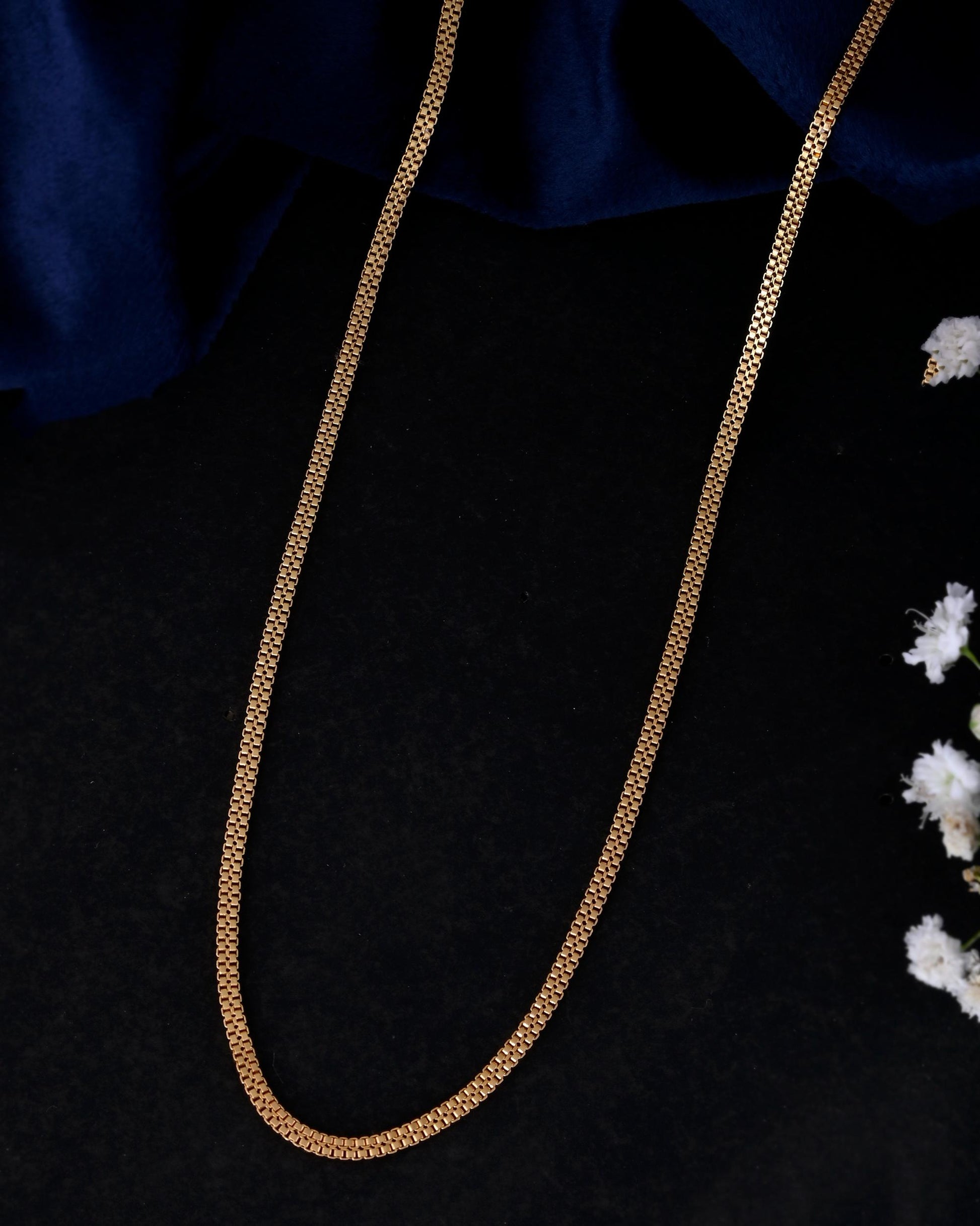 VOJ Gold-Polished Designer Box Women Chain | Swadesiicart