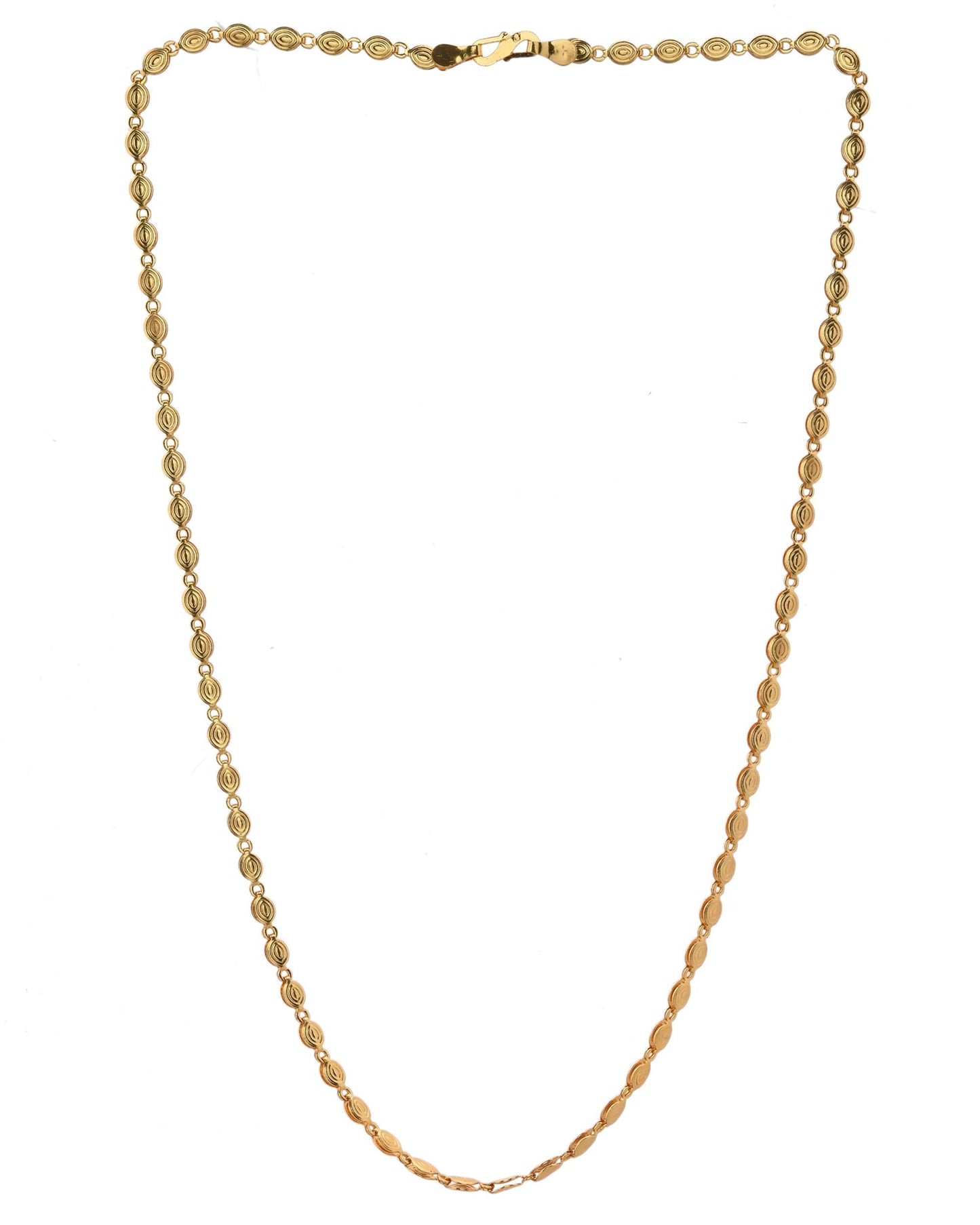 VOJ Gold-Polished Designer Oval Women Chain | Swadesiicart