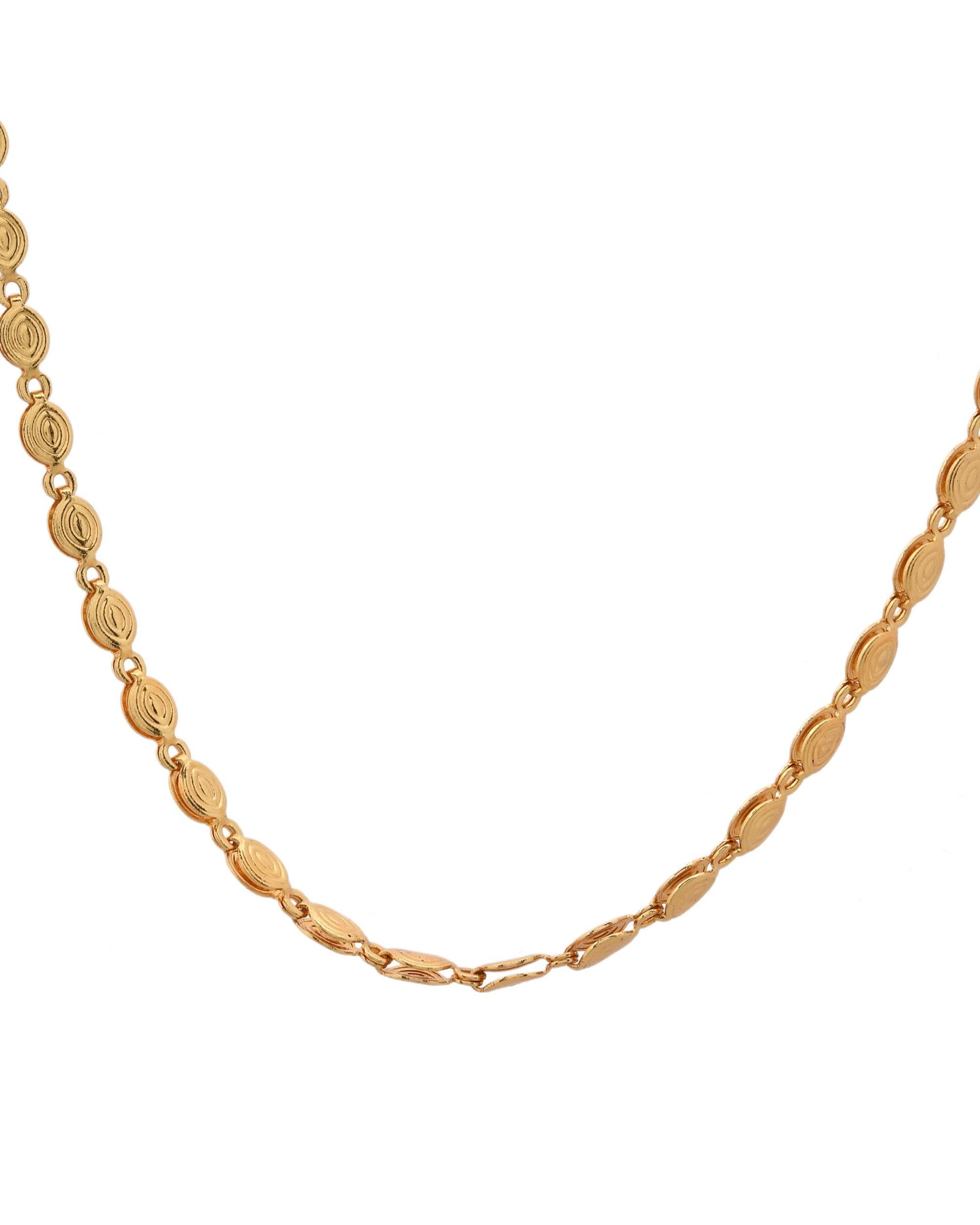 VOJ Gold-Polished Designer Oval Women Chain | Swadesiicart