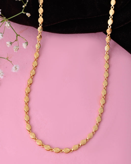 VOJ Gold-Polished Designer Oval Women Chain | Swadesiicart