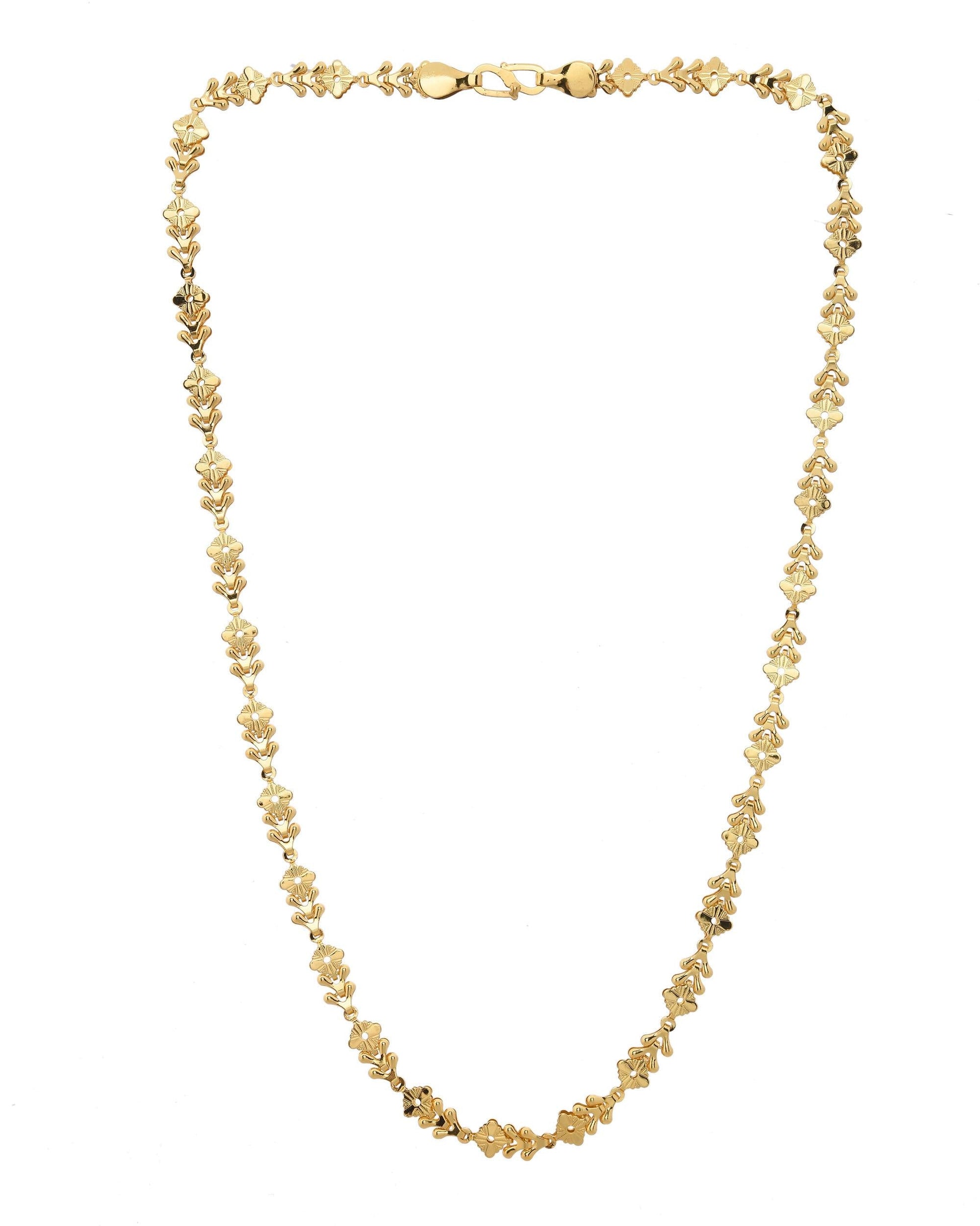 VOJ Gold-Polished Designer Square Women Chain | Swadesiicart