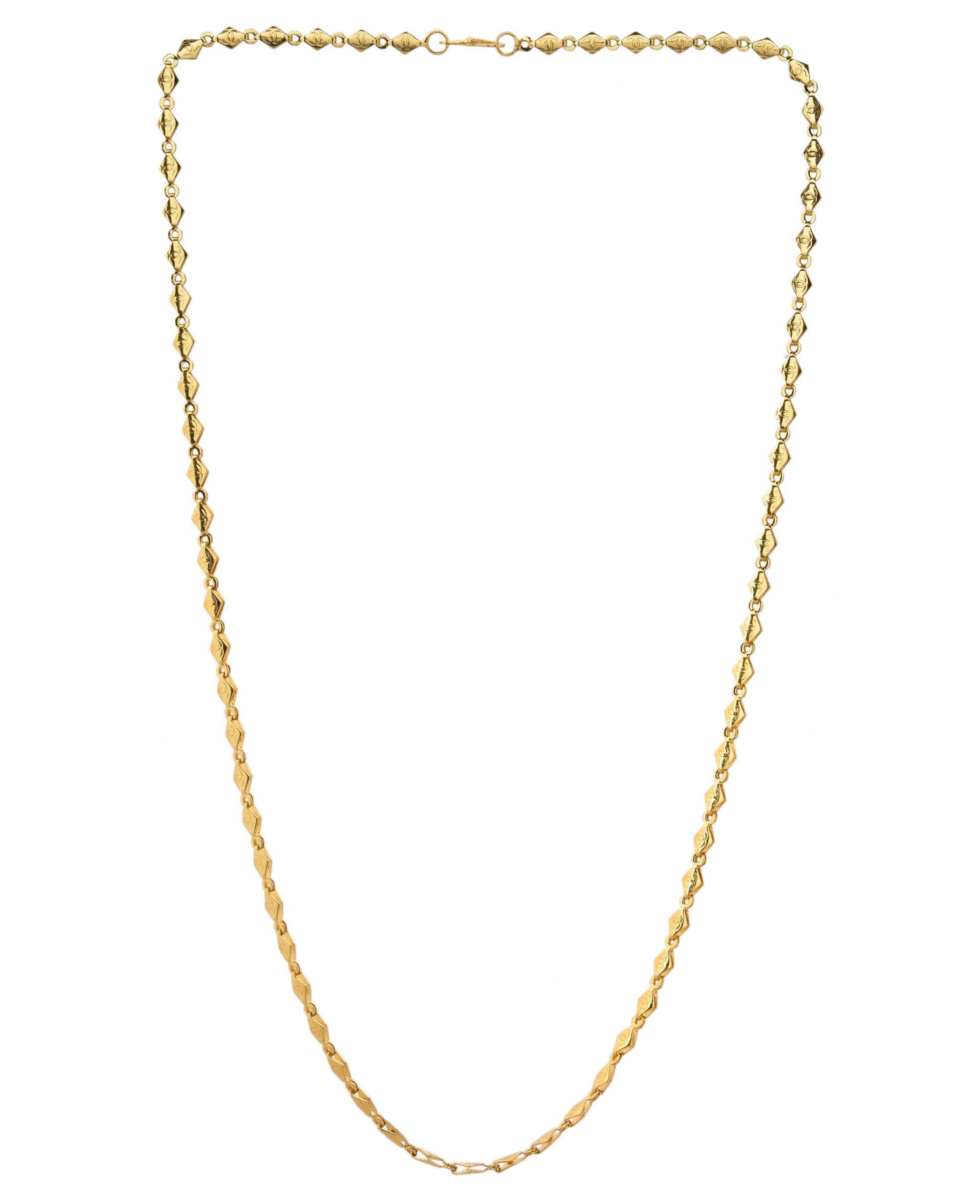 VOJ Gold-Polished Designer Oval Women Chain | Swadesiicart
