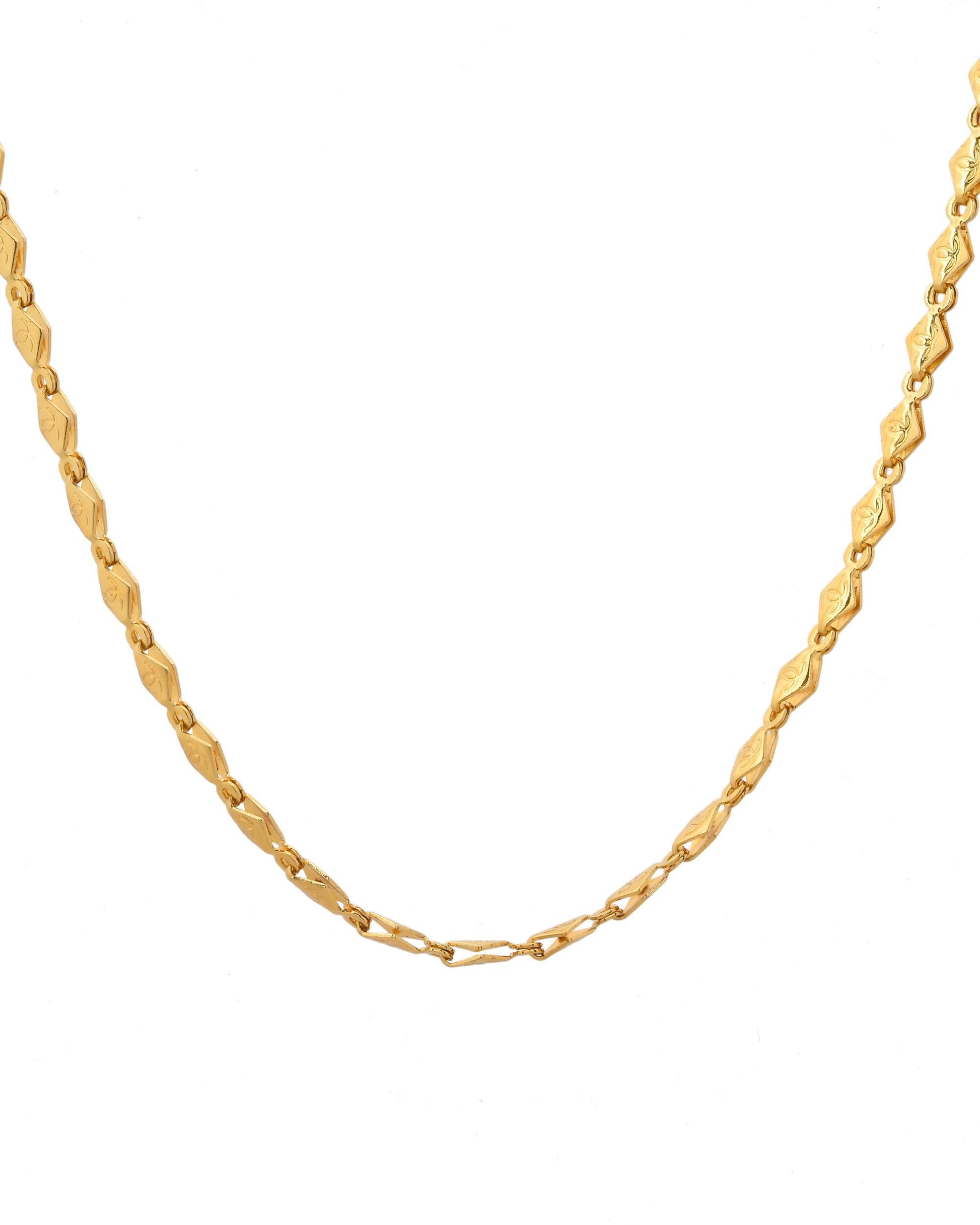 VOJ Gold-Polished Designer Oval Women Chain | Swadesiicart