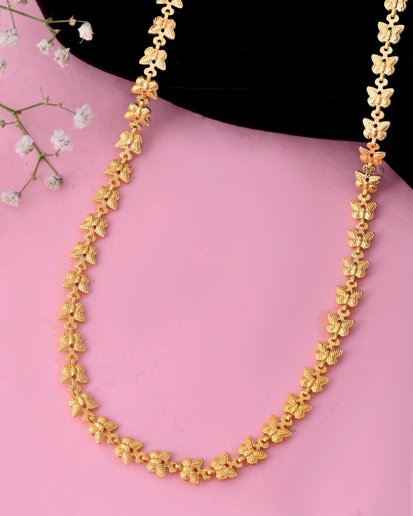 VOJ Gold-Polished Designer Butterfly Women Chain | Swadesiicart