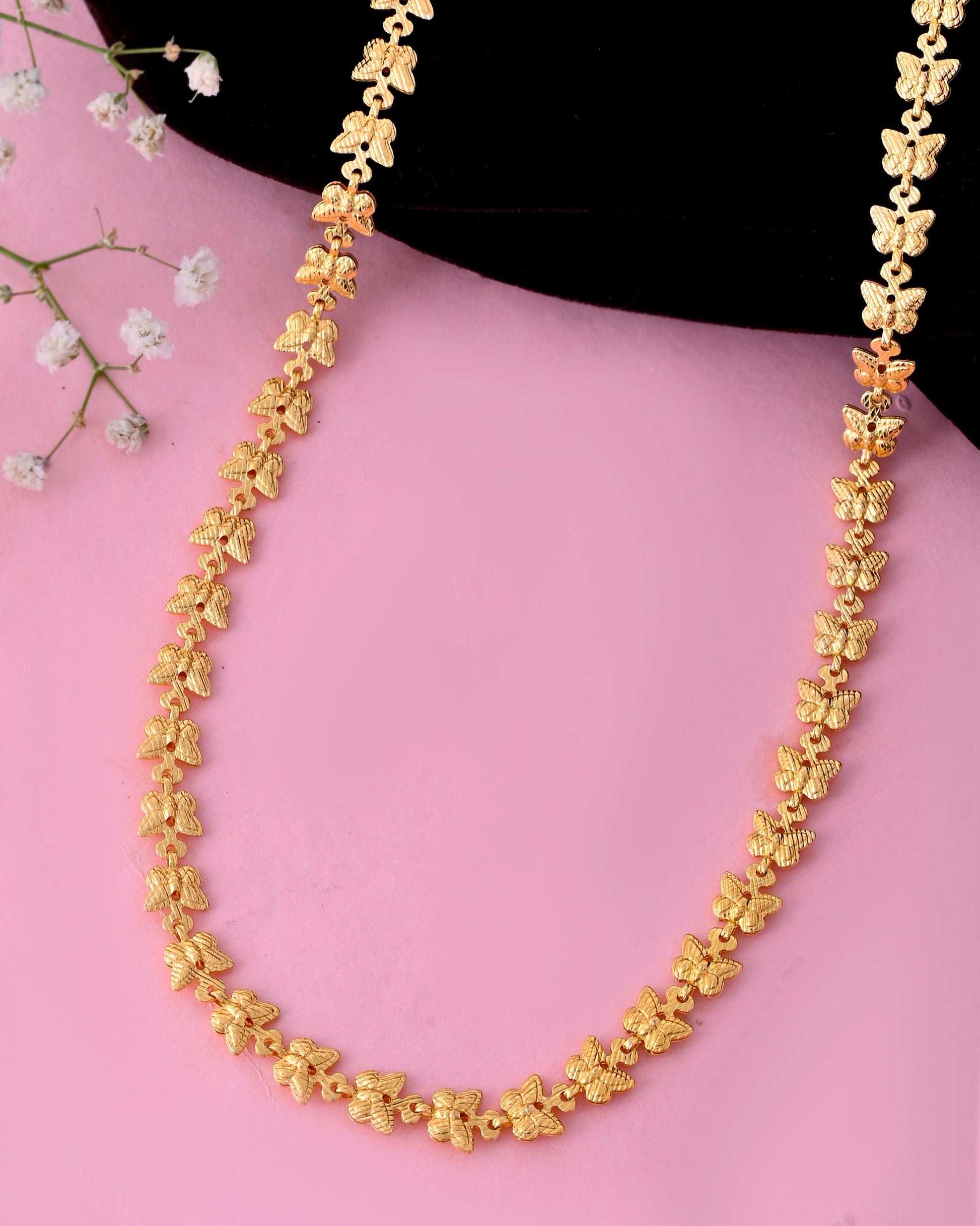VOJ Gold-Polished Designer Butterfly Women Chain | Swadesiicart