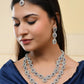 VOJ Silver Plated Stainless Steel American Diamond Studded Jewellery Set - Swadesiicart