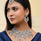 VOJ Silver-Plated American Diamond-Studded Jewellery Set - Swadesiicart
