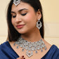 VOJ Silver-Plated American Diamond-Studded Jewellery Set - Swadesiicart