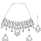 VOJ Silver-Plated American Diamond-Studded Jewellery Set - Swadesiicart