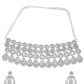 VOJ Silver-Plated American Diamond Studded Jewellery Set - Swadesiicart