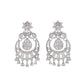 VOJ Silver-Plated American Diamond Studded Jewellery Set - Swadesiicart
