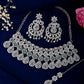 VOJ Silver-Plated American Diamond Studded Jewellery Set - Swadesiicart