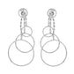 VOJ Silver Plated Ad Stone Studded Crescent Shaped Long Drop Earrings - Swadesiicart