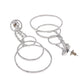 VOJ Silver Plated Ad Stone Studded Crescent Shaped Long Drop Earrings - Swadesiicart