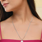 VOJ Silver Plated Ad-Studded Pendant With Chain And Earrings Set - Swadesiicart