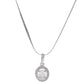 VOJ Silver Plated Ad-Studded Pendant With Chain And Earrings Set - Swadesiicart