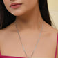 VOJ Silver Plated Blue Ad-Studded Pendant With Chain And Earrings Set - Swadesiicart