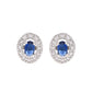 VOJ Silver Plated Blue Ad-Studded Pendant With Chain And Earrings Set - Swadesiicart