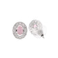 VOJ Silver Plated Pink Ad-Studded Pendant With Chain And Earrings Set - Swadesiicart