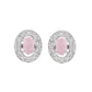 VOJ Silver Plated Pink Ad-Studded Pendant With Chain And Earrings Set - Swadesiicart