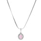 VOJ Silver Plated Pink Ad-Studded Pendant With Chain And Earrings Set - Swadesiicart