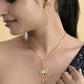 VOJ Gold-Polished AD Stone Studded Designer Chain Set | Swadesiicart
