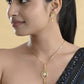 VOJ Gold-Polished AD Stone Studded Designer Chain Set | Swadesiicart