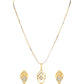 VOJ Gold-Polished AD Stone Studded Designer Chain Set | Swadesiicart