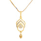 VOJ Gold-Polished AD Stone Studded Designer Chain Set | Swadesiicart